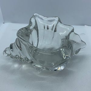 Vintage Avon glass seashell candle holder